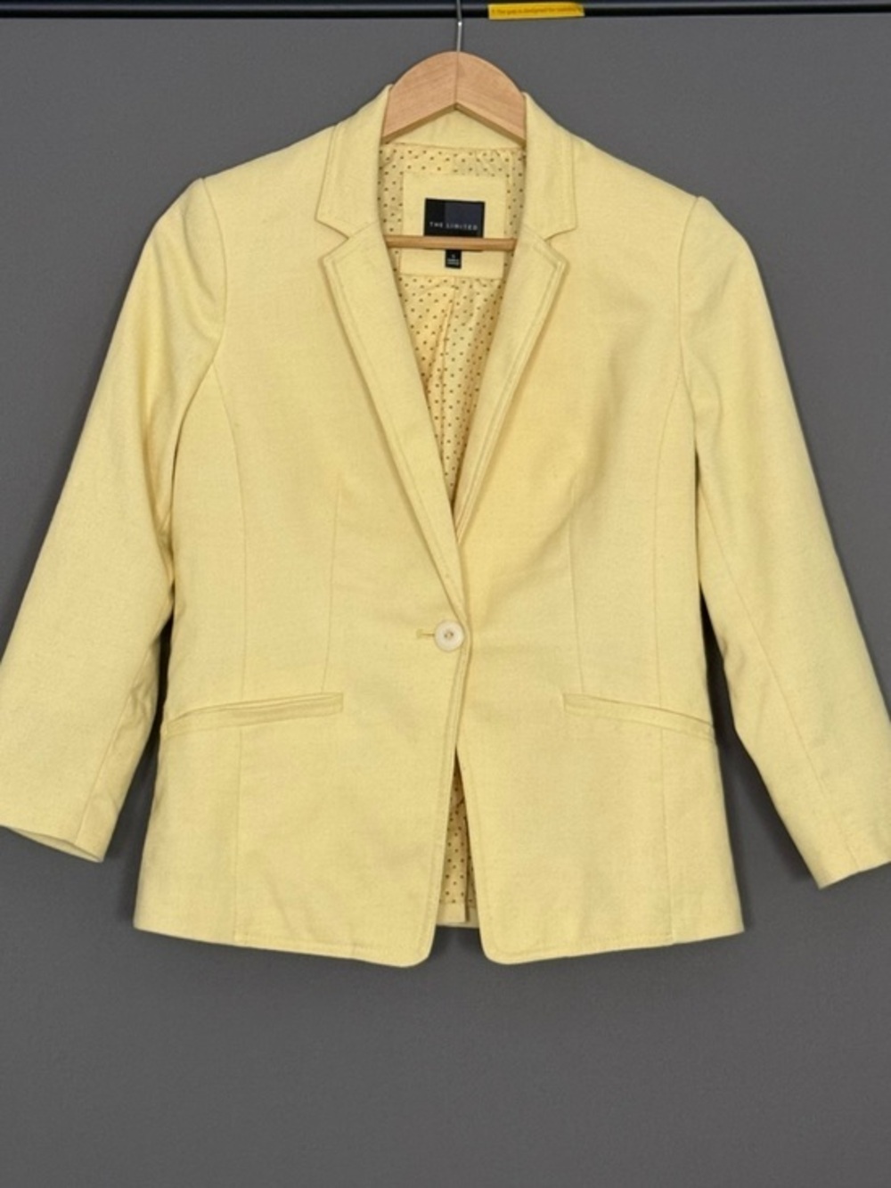 The Limited Butter Yellow Tailored Blazer Jacket Womens XS S Corpcore Preppy
